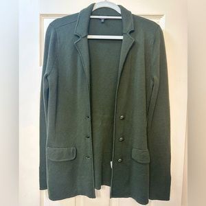 Talbots Army Green Merino Wool Sweater Blazer